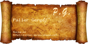 Paller Gergő névjegykártya